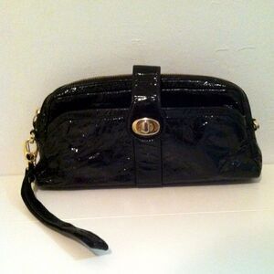 Jenny Yuen Black Patent Leather Cleo clutch